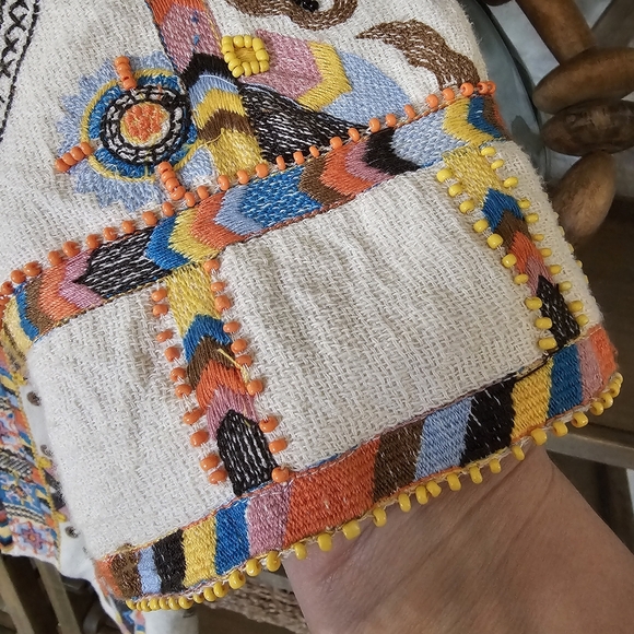 Anthropologie Maeve Dala Embroidered Jacket Size M Bohemian Maximalist Statement - Picture 9 of 15